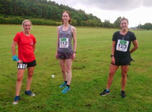 women's podium Pollok Park Trail Race